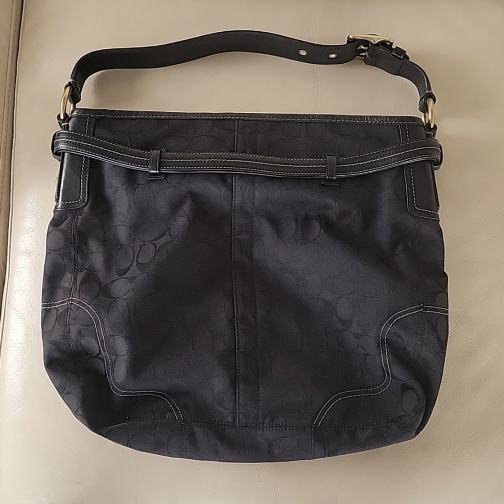 Coach Hampton Hobo Black Large Handbag